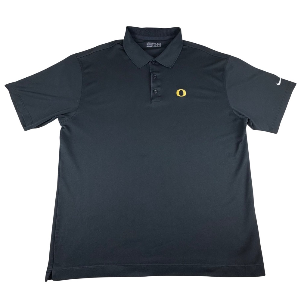 Nike Golf Oregon‎ Ducks Dri-FIT Polo Shirt Mens XL embroidered Swoosh Black